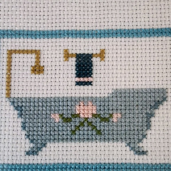 Nostalgic Designs Cross Stitch Framed Picture Cottage Cabin Sewing Machine Churn - Picture 4 of 16